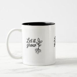 Lass It Grow - Minimalistische Pflanze Lover Zweifarbige Tasse