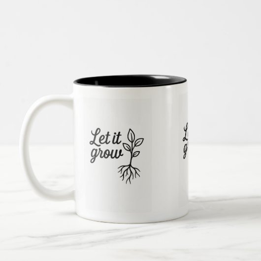 Lass It Grow - Minimalistische Pflanze Lover Zweifarbige Tasse (Links)