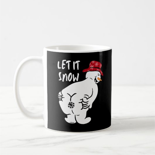 LASS IT SNOW lustiger Schneemann Kaffeetasse (Links)