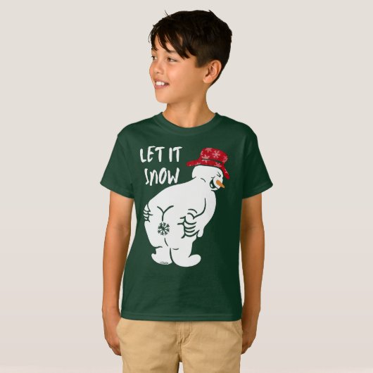 LASS IT SNOW lustiger Schneemann T-Shirt (Vorne ganz)