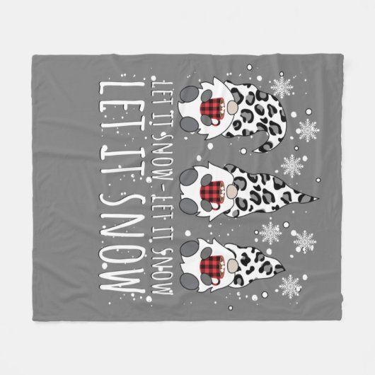LASS IT SNOW Winter Gnome - Leopard Buffalo Karier Fleecedecke (Vorderseite (Horizontal))