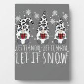 LASS IT SNOW Winter Gnome - Leopard Buffalo Karier Fotoplatte (Vorderseite)