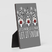 LASS IT SNOW Winter Gnome - Leopard Buffalo Karier Fotoplatte (Seite)