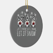LASS IT SNOW Winter Gnome - Leopard Buffalo Karier Keramik Ornament (Rechts)