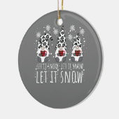 LASS IT SNOW Winter Gnome - Leopard Buffalo Karier Keramik Ornament (Links)