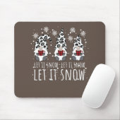 LASS IT SNOW Winter Gnome - Leopard Buffalo Karier Mousepad (Mit Mouse)
