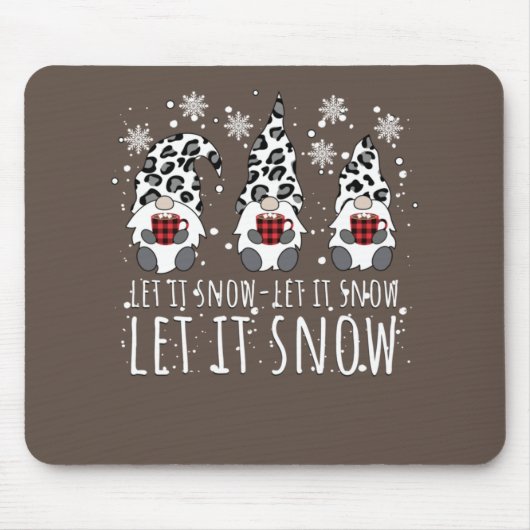 LASS IT SNOW Winter Gnome - Leopard Buffalo Karier Mousepad (Vorne)