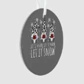 LASS IT SNOW Winter Gnome - Leopard Buffalo Karier Ornament (Vorderseite)