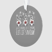 LASS IT SNOW Winter Gnome - Leopard Buffalo Karier Ornament (Vorderseite)