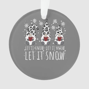 LASS IT SNOW Winter Gnome - Leopard Buffalo Karier Ornament