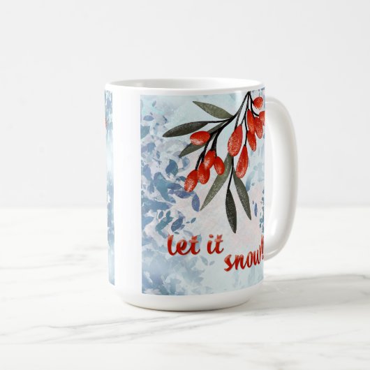 Lass It Snowberries - Whimsical Winter Card Kaffeetasse (VorderseiteRechts)