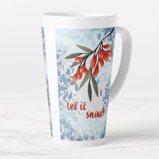 Lass It Snowberries - Whimsical Winter Card Milchtasse (Rechte Ecke)