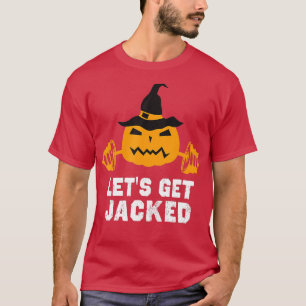 Lass Jacked Gym Weightlift Halloween Pumpki T-Shirt