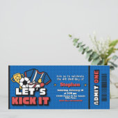 Lass Kick it - Football Soccer Einladung (Stehend Vorderseite)