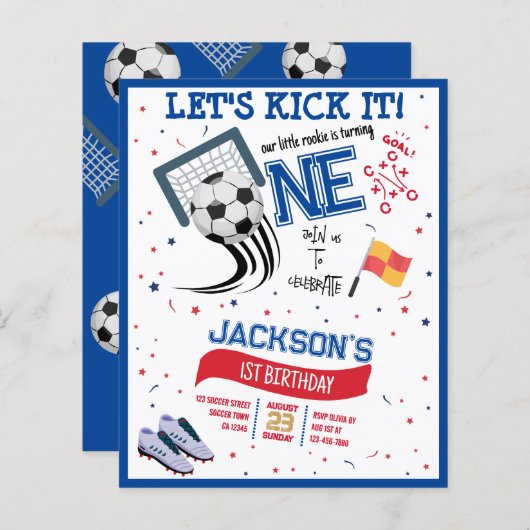 Lass Kick It Rookie Soccer Budget 1. Geburtstag (Vorne/Hinten)