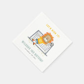 Lass Kick Lion Goalkeeper Soccer Kindergeburtstag Serviette (Ecke)