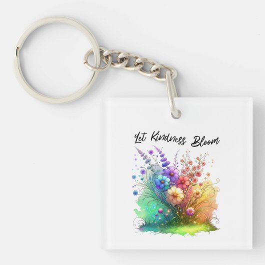 Lass Kindness Bloom Floral Schlüsselanhänger (Vorderseite)