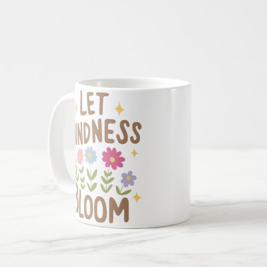 Lass Kindness Bloom Kaffeetasse (Vorderseite Links)