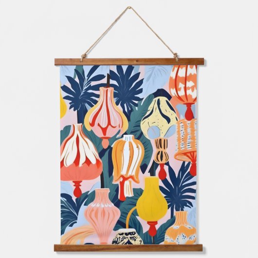 Lass Lampen Wandteppich Mit Holzrahmen (Vorderseite)