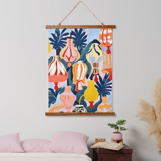 Lass Lampen Wandteppich Mit Holzrahmen (Schlafzimmer)