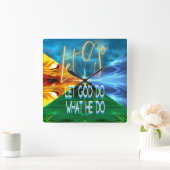 Lass Lass Gott tue, was er tut Quadratische Wanduhr (Zuhause)