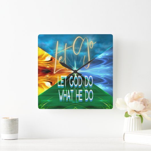Lass Lass Gott tue, was er tut Quadratische Wanduhr (Zuhause)