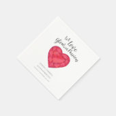 Lass Liebe glühen mit Leidenschaft rubiner Herzens Serviette (Ecke)