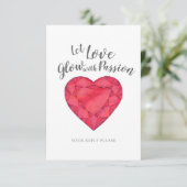 Lass Liebe Glühen mit Leidenschaft rubiner Hochzei RSVP Karte (Stehend Vorderseite)