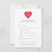 Lass Liebe Glühen mit Leidenschaft rubiner Hochzei RSVP Karte (Rückseite)