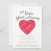 Lass Liebe Glühen mit Leidenschaft rubinfarbene Ho Einladung (Vorderseite)