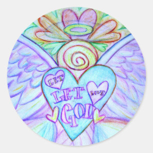 Lass Liebe, Lass Gottes Schutzschild Angel Decal S Runder Aufkleber
