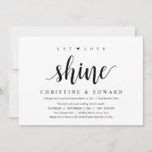 Lass Liebe Shine, Moderne Hochzeitsfeier Einladung (Vorderseite)