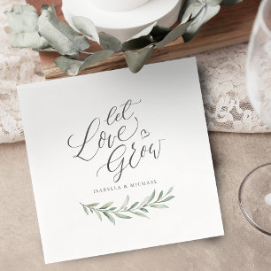 "Lass Liebe wachsen" Drehbuch rustikale Grün Hochz Serviette