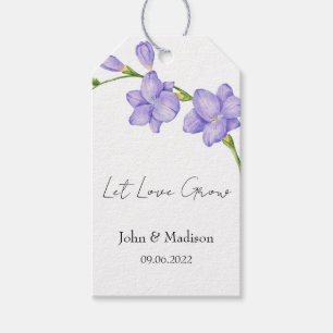 Lass Liebe wachsen Freesia-Samenpaket Hochzeit Geschenkanhänger