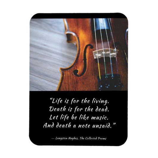 Lass Life like Music Langston Hughes Magnet (Vertikal)