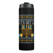 Lass Lit Menorah jüdischen Pun Ugly Hanukkah Chan Thermosbecher (Vorderseite)