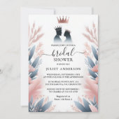 Lass Long Tulle Regal Glam Blush Pink Brautparty Einladung (Vorderseite)