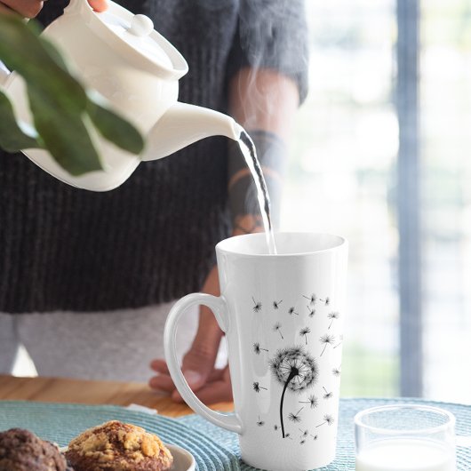 Lass los, Löwenzahn im Wind fließt Milchtasse