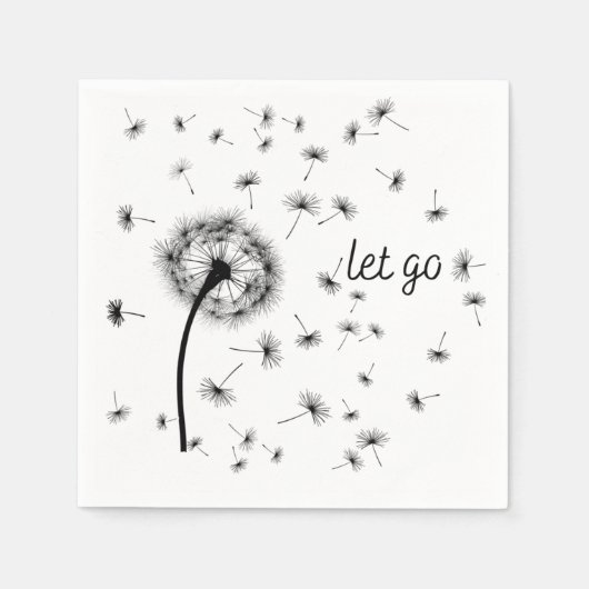 Lass los, Löwenzahn im Wind fließt Serviette (Vorderseite)
