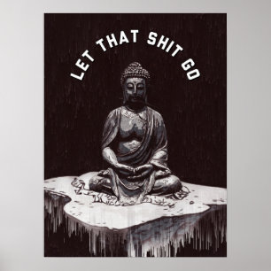 Lass Los Meditation Poster Zen Spirituelle Wand A