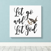 Lass los und lass der Bibelzifferkunst Leinwanddruck (Insitu (Holzboden))