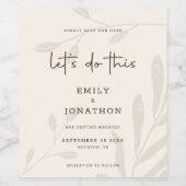 Lass macht diese Blättercreme Save the Date Weinetikett (Einzelnes Label)