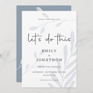 Lass macht dieses Foliage Dusty Blue Save The Date