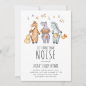 Lass macht Lärm afrikanischer Tiere Kinderdusche Einladung (Vorderseite)