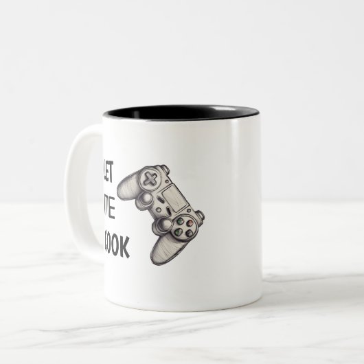 Lass Me Cook | Funny Video Game Controller Zweifarbige Tasse (Vorderseite Links)
