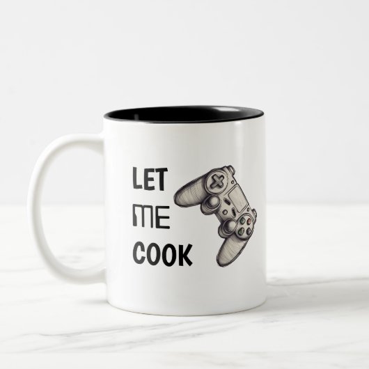 Lass Me Cook | Funny Video Game Controller Zweifarbige Tasse (Links)