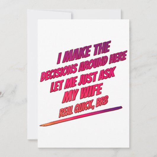 Lass Me Just Frag Meine Ehefrau - Husband Funny Sp Einladung (Vorderseite)