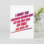 Lass Me Just Frag Meine Ehefrau - Husband Funny Sp Einladung (Stehend Vorderseite)