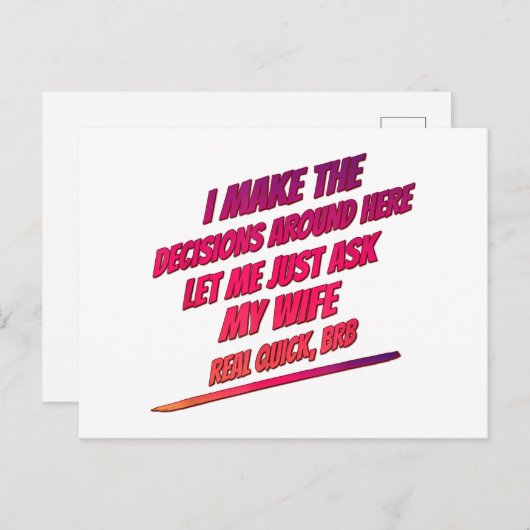 Lass Me Just Frag Meine Ehefrau - Husband Funny Sp Postkarte (Vorne/Hinten)