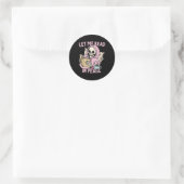 Lass Me Read in Peace Funny Ghost Reading Book Hal Runder Aufkleber (Tasche)